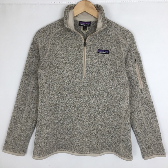 Patagonia Better Sweater 1/4 Quarter Zip Pullover Women’s Size S Pelican Beige - Picture 2 of 16